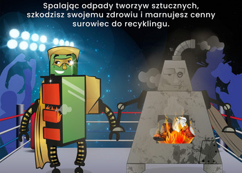 Grafika plakat - plastik nie do pieca piec nie do plastiku