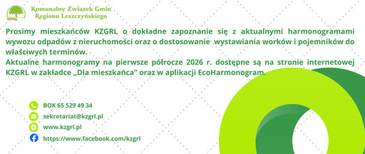 Harmonogramy na I półrocze 2026 r.